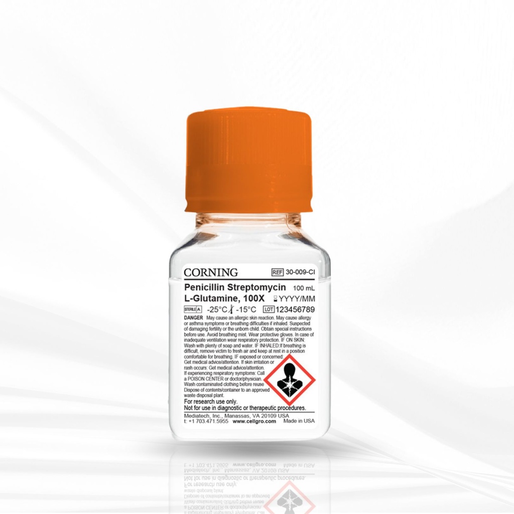 Corning® 100 mL Penicillin-Streptomycin-L-Glutamine, 100x [+] 29.2 mg/ mL L-glutamine