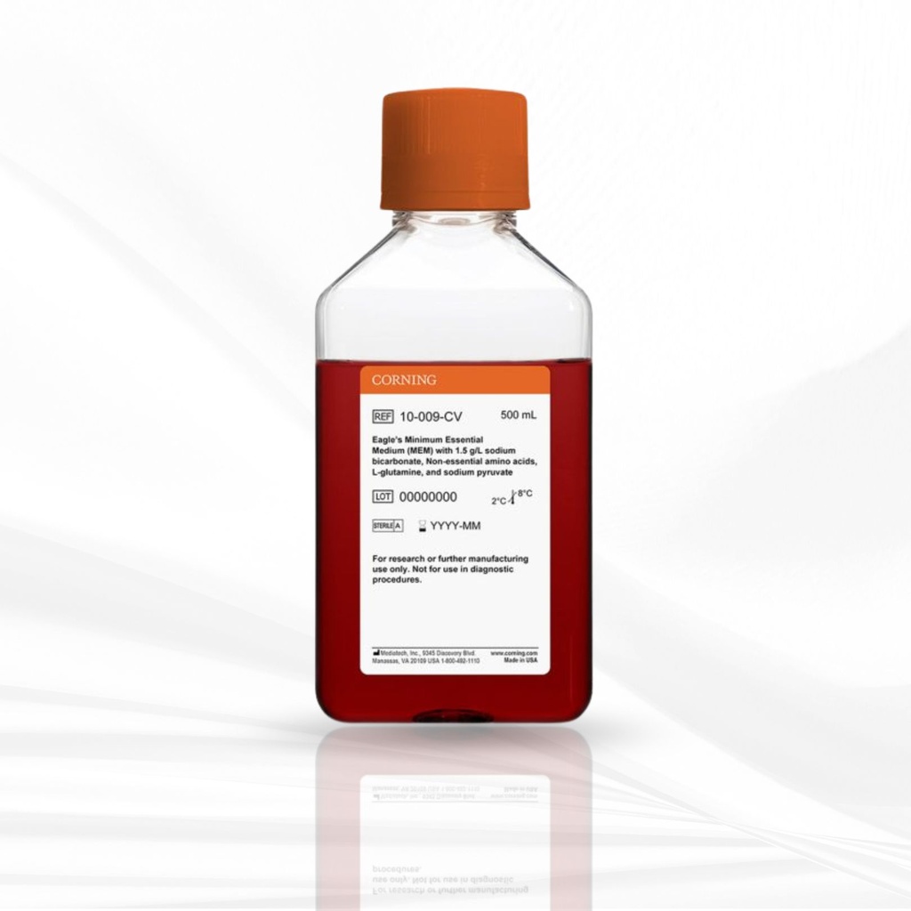 Corning® 500mL MEM (Minimum Essential Medium) [+] 1.5 g/L sodium bicarbonate, NEAA, L-glutamine, sodium pyruvate
