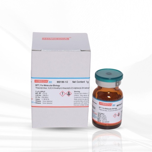 [MT-CM-MB186-1G] Himedia™ 3-(4,5- Dimethyl-2-thiazolyl)-2,5-diphenyl-2H-tetrazolium bromide) 1G.